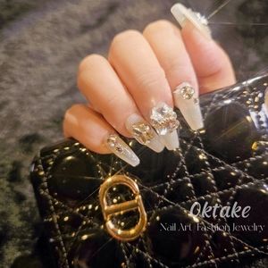 Silver Diamond Press On Nail